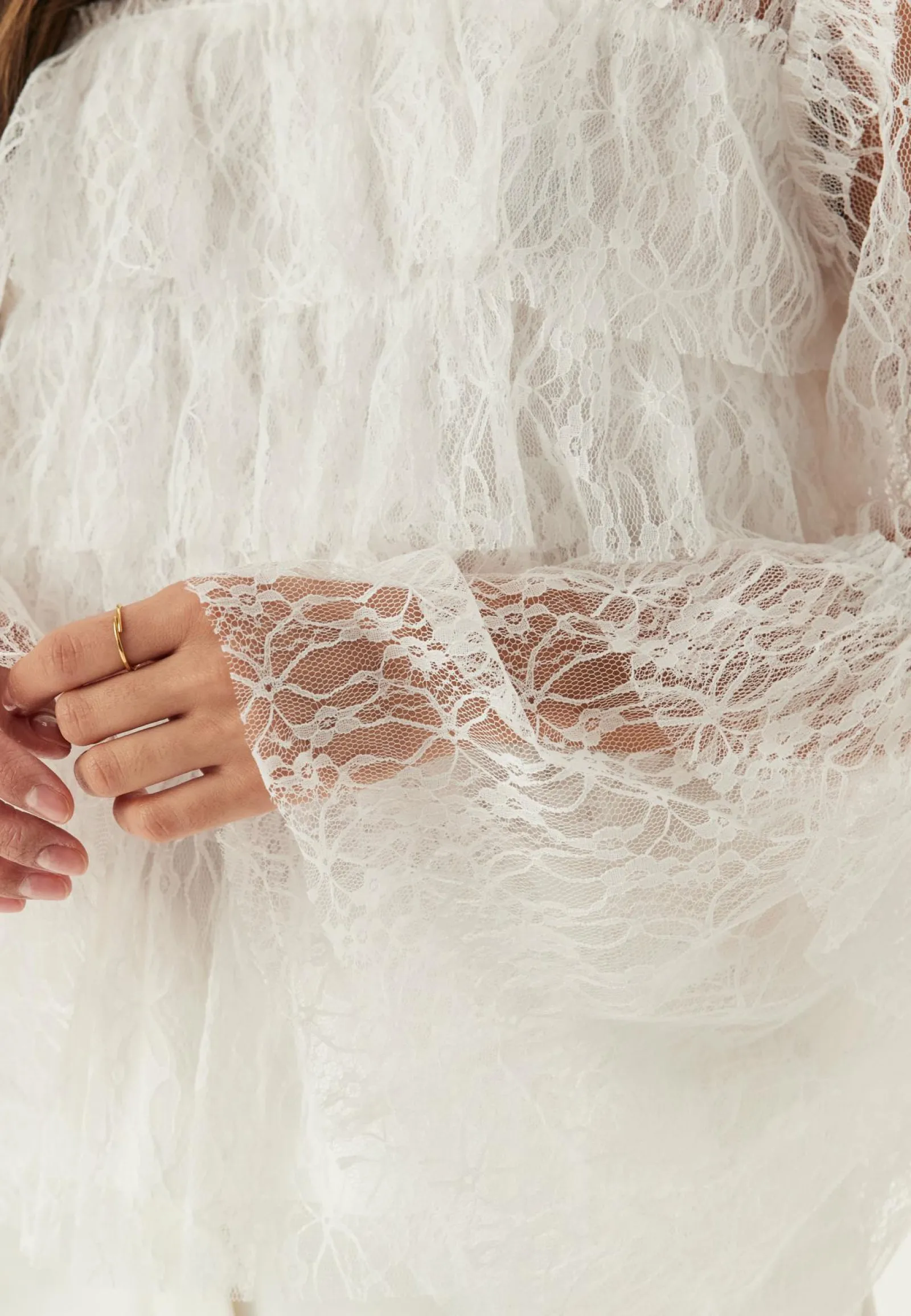 BUBBLEROOM Yksiväriset Puserot Ja Paidat|Röyhelöpuserot*Frill Lace Blouse