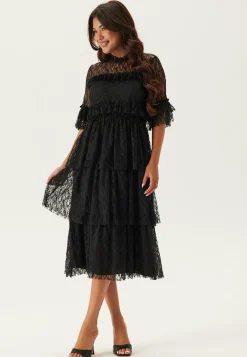 BUBBLEROOM Röyhelömekot|Uudenvuoden Mekot*Frill Lace Midi Dress