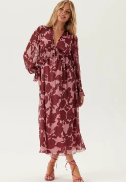 Bubbleroom Occasion Röyhelömekot|Juhlamekot*Frill L/S Chiffon Midi Dress