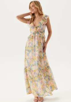 Bubbleroom Occasion Röyhelömekot|Morsiusneitomekot*Frill Tie Back Maxi Dress