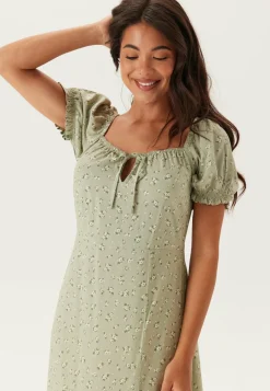 BUBBLEROOM Kukkakuosiset Ja Kuviolliset Mekot|Kesämekot*Front Tie Long Viscose Dress