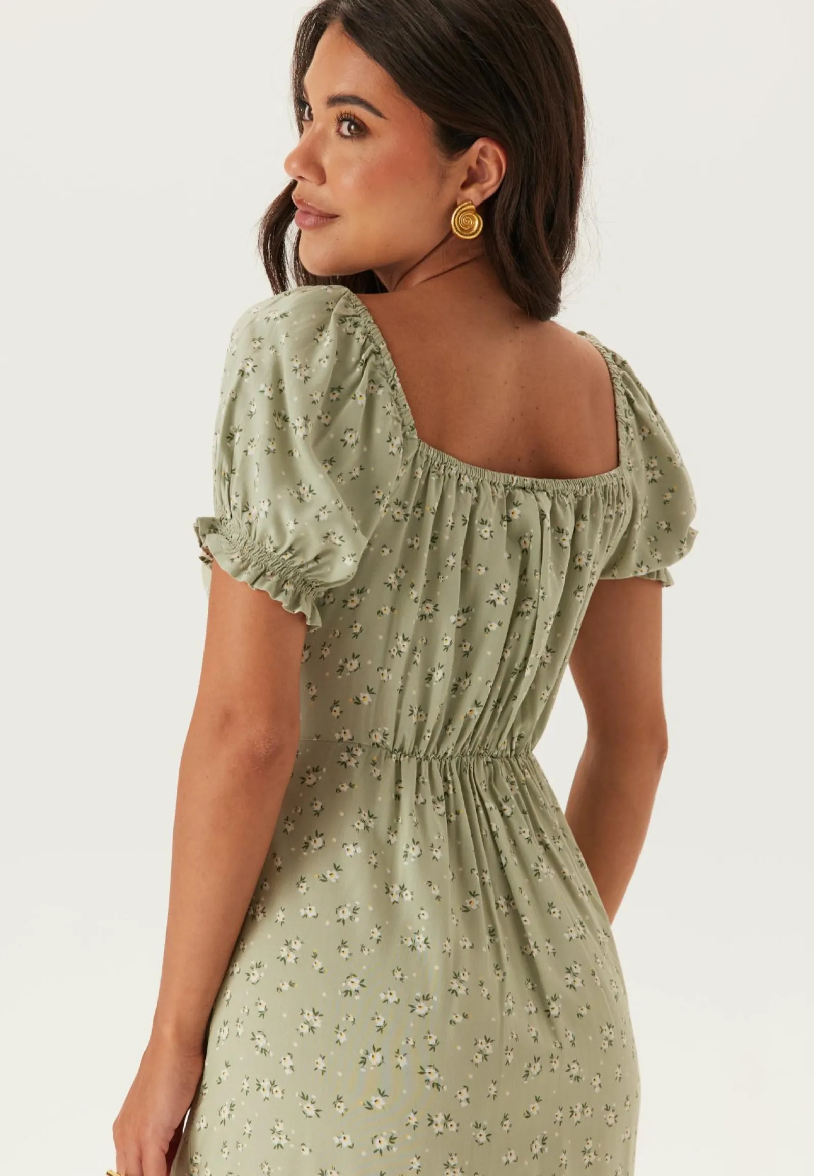 BUBBLEROOM Kukkakuosiset Ja Kuviolliset Mekot|Kesämekot*Front Tie Long Viscose Dress