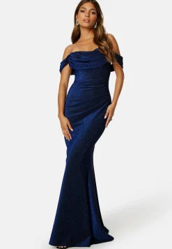 Goddiva Glittermekot|Vanhojentanssimekot*Glitter Off Shoulder Maxi Dress