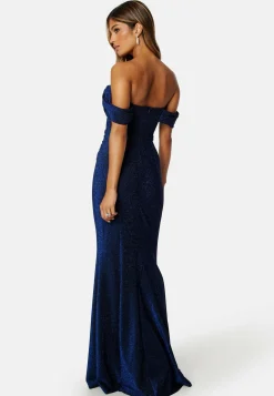 Goddiva Glittermekot|Vanhojentanssimekot*Glitter Off Shoulder Maxi Dress