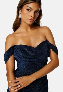 Goddiva Glittermekot|Vanhojentanssimekot*Glitter Off Shoulder Maxi Dress