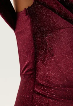 Goddiva Morsiusneitomekot|Joulumekot*Glitter Velvet One Shoulder Maxi Dress