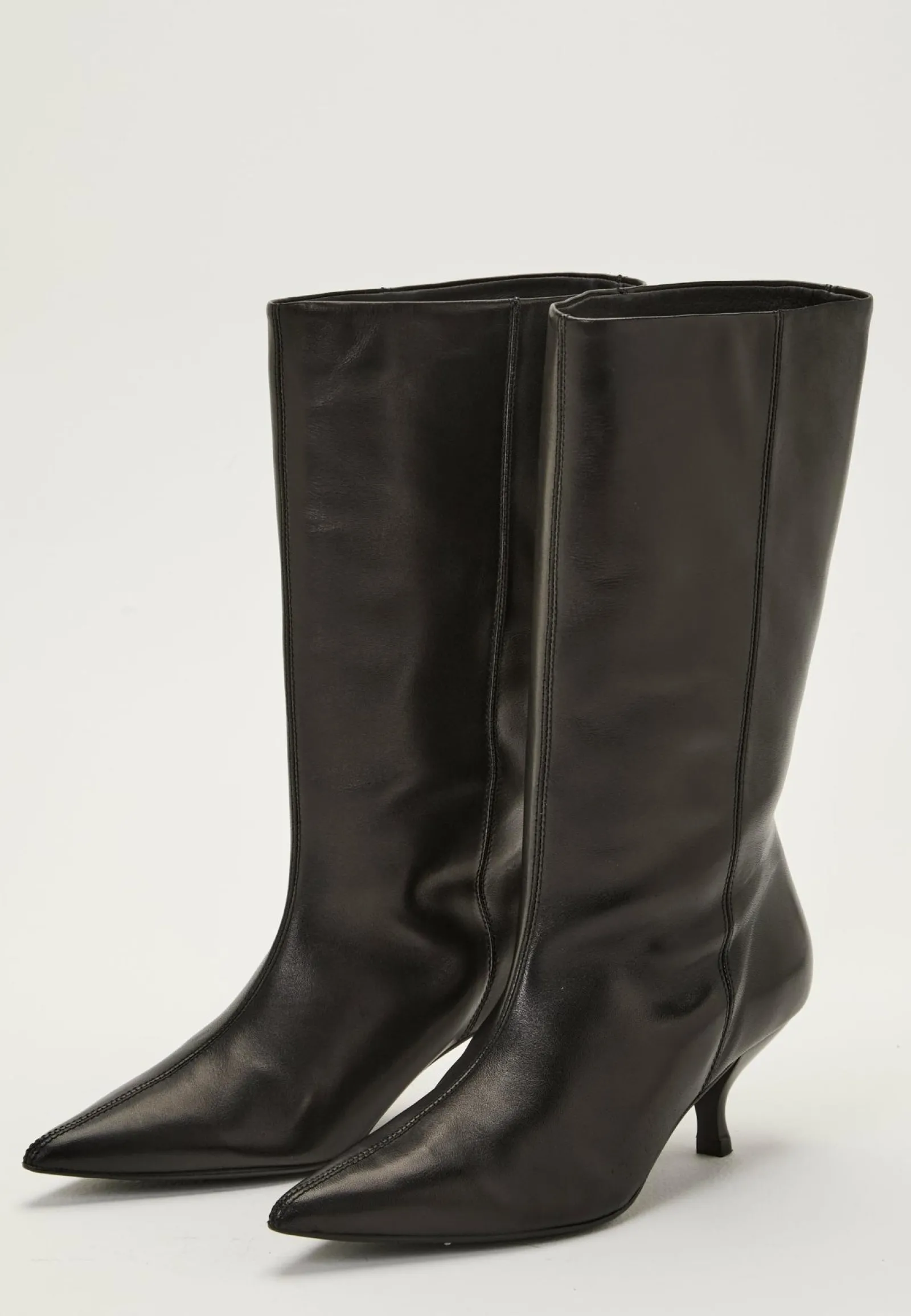 MAKE WAY Aidon Nahan Kengät|Korkokengät*Heeled Mid Knee Leather Boot