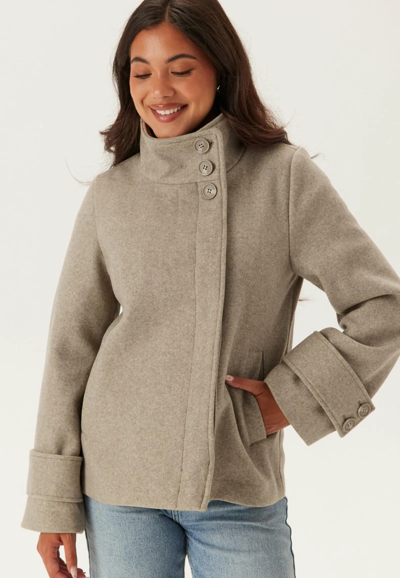 BUBBLEROOM Syystakit|Takit*High Neck Short Coat