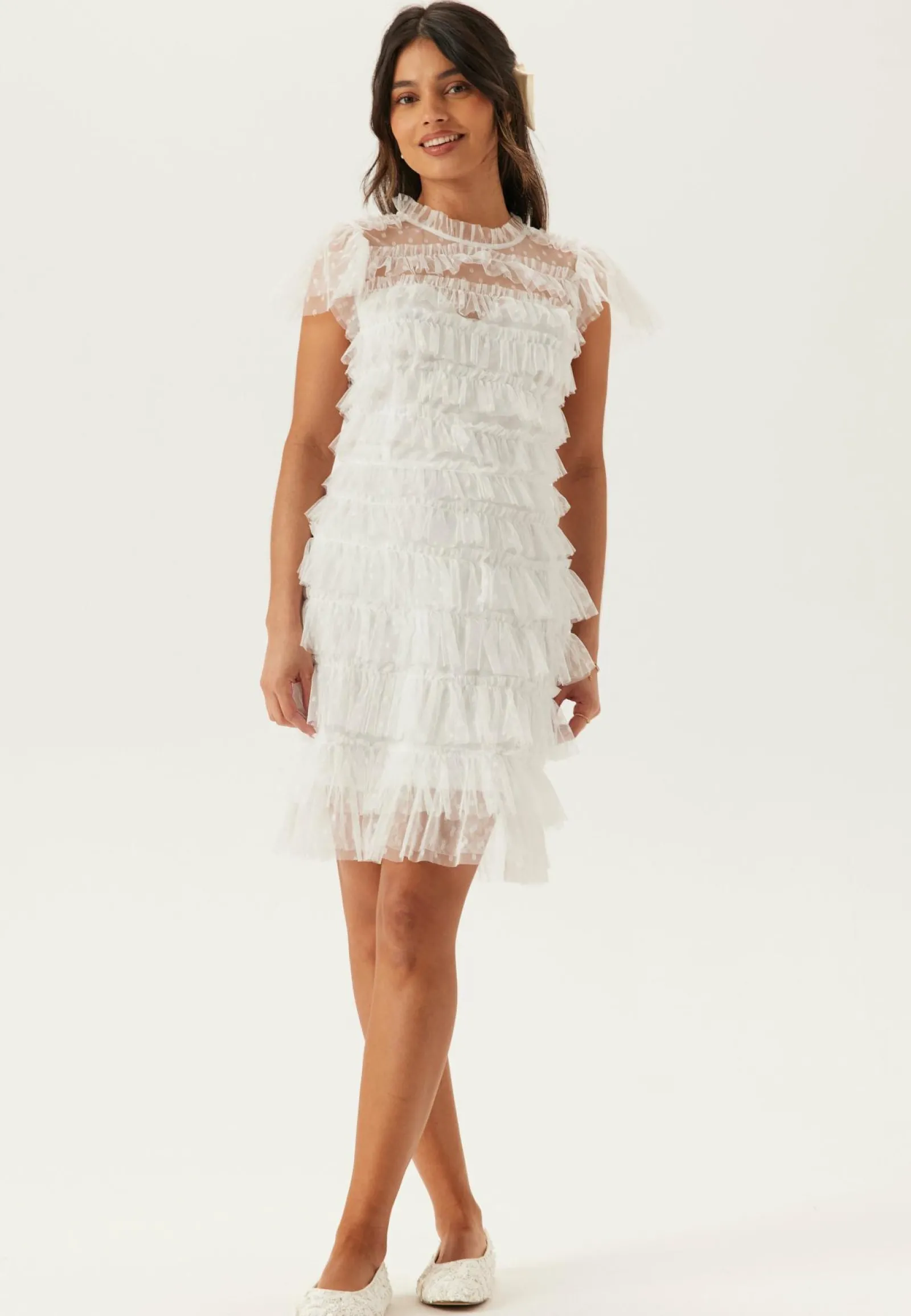 Bubbleroom Occasion Minimekot|Valmistujaismekot*High Neck Tulle Frill Dress