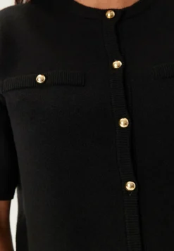 BUBBLEROOM Jerseypaidat|Neuletakit Ja Neuleet*Knitted Gold Button Cardigan