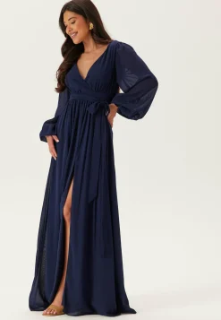 Goddiva Pitkähihaiset Mekot|Vanhojentanssimekot*Long Sleeve Chiffon Dress
