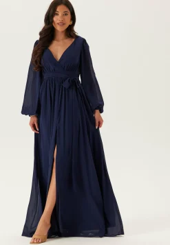 Goddiva Pitkähihaiset Mekot|Vanhojentanssimekot*Long Sleeve Chiffon Dress