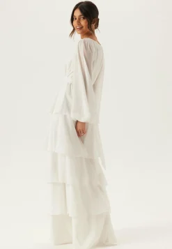 Goddiva Pitkähihaiset Mekot|Vanhojentanssimekot*Long Sleeve Tiered Maxi Dress