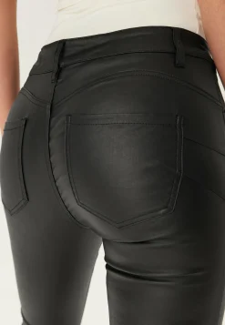 BUBBLEROOM Keskivyötäröiset Housut|Lahkeelliset Housut*Low Waist Push-up Coated Jeans