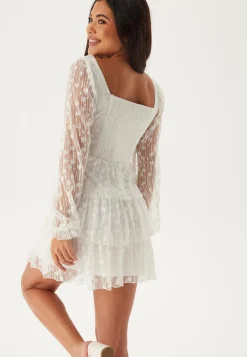 Bubbleroom Occasion Röyhelömekot|Juhlamekot*L/S Lace Frill Mini Dress