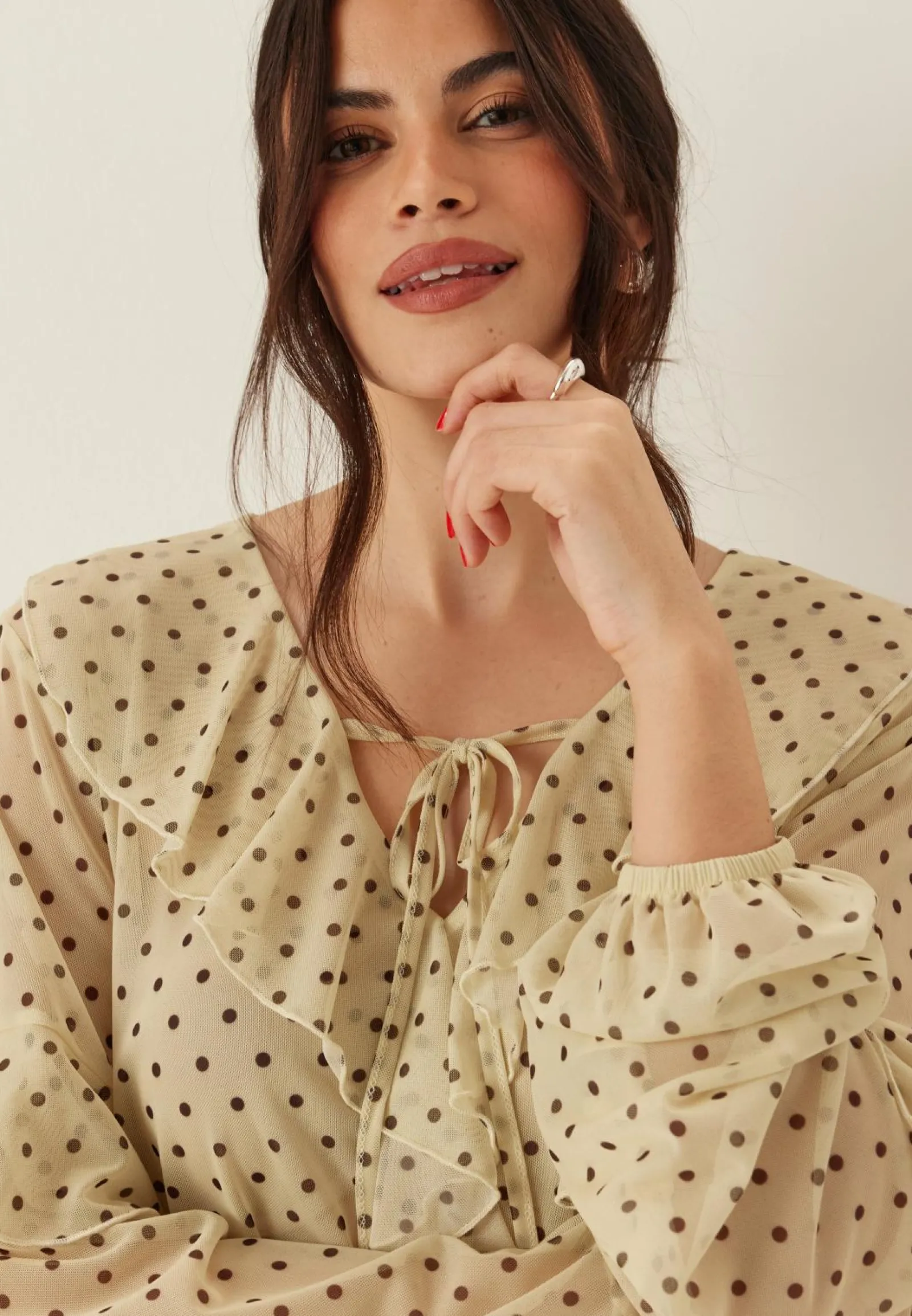 BUBBLEROOM Tunikat Ja Puserot|Rennot Puserot Ja Paidat*Mesh Frill Top