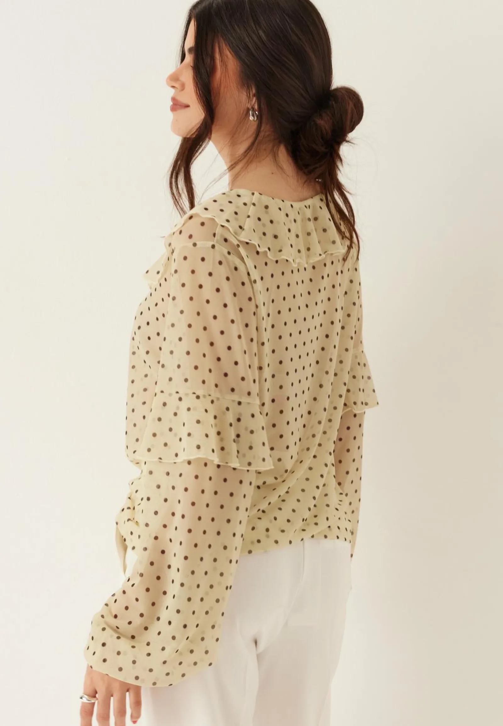 BUBBLEROOM Tunikat Ja Puserot|Rennot Puserot Ja Paidat*Mesh Frill Top