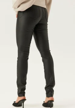 BUBBLEROOM Skinny-Housut|Matalavyötäröiset Housut*Mid Waist Push-up Coated Slim Jeans