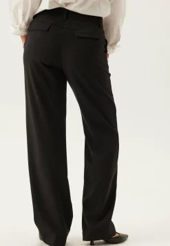 BUBBLEROOM Suorat Housut|Keskivyötäröiset Housut*Mid Waist Straight Back Pocket Trousers