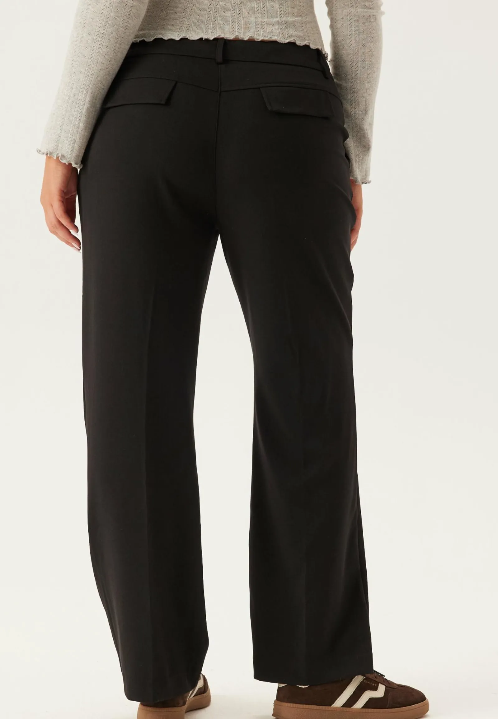 BUBBLEROOM Suorat Housut|Keskivyötäröiset Housut*Mid Waist Straight Back Pocket Trousers