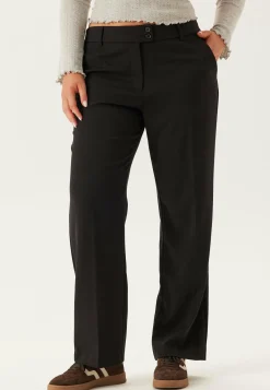 BUBBLEROOM Suorat Housut|Keskivyötäröiset Housut*Mid Waist Straight Back Pocket Trousers