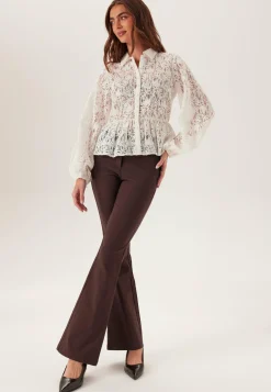 BUBBLEROOM Keskivyötäröiset Housut|Lahkeelliset Housut*Mid Waist Stretchy Flared Trousers