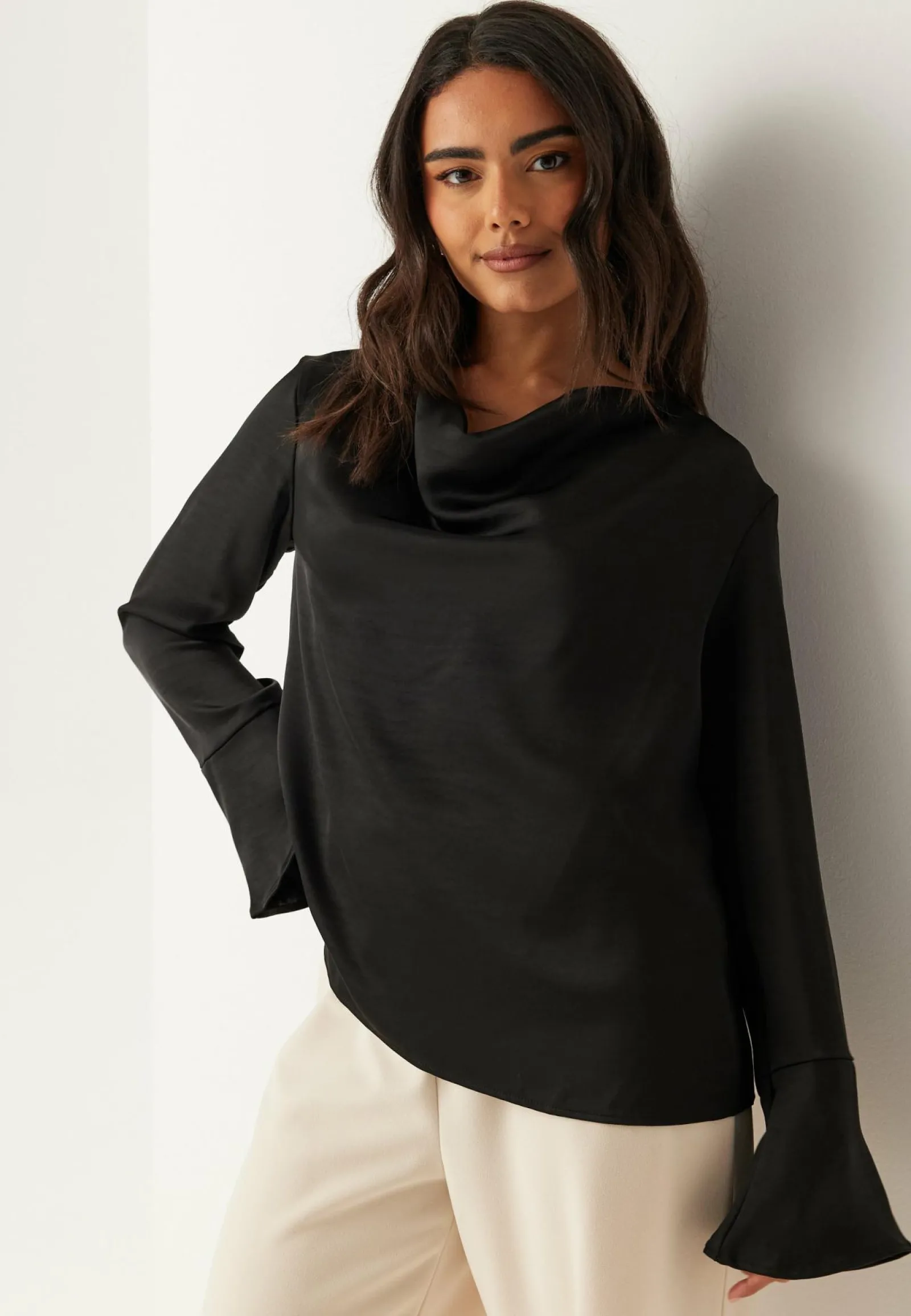 Object Collectors Item Yksiväriset Puserot Ja Paidat|Tunikat Ja Puserot*Objchilli L/S RE WATERFALL TOP