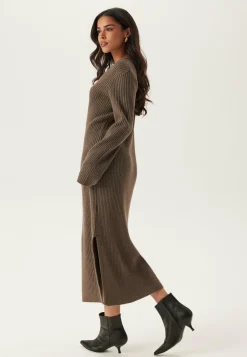 Object Collectors Item Ribatut Mekot|Pitkähihaiset Mekot*Objelva L/S RE V-NECK KNIT DRESS