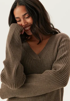 Object Collectors Item Ribatut Mekot|Pitkähihaiset Mekot*Objelva L/S RE V-NECK KNIT DRESS