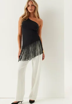 BUBBLEROOM Juhlatopit*One Shoulder Fringe Top