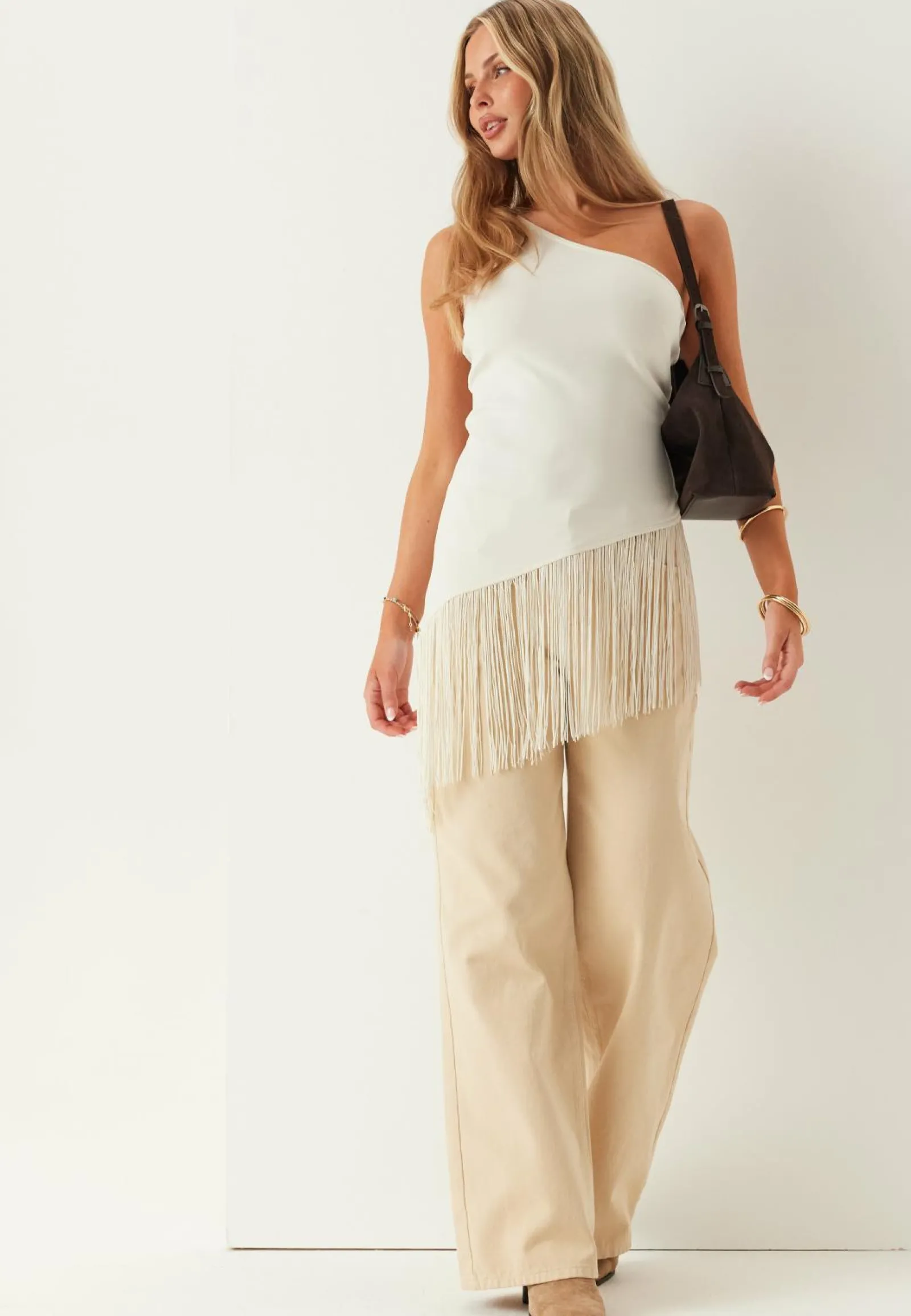BUBBLEROOM Juhlatopit*One Shoulder Fringe Top