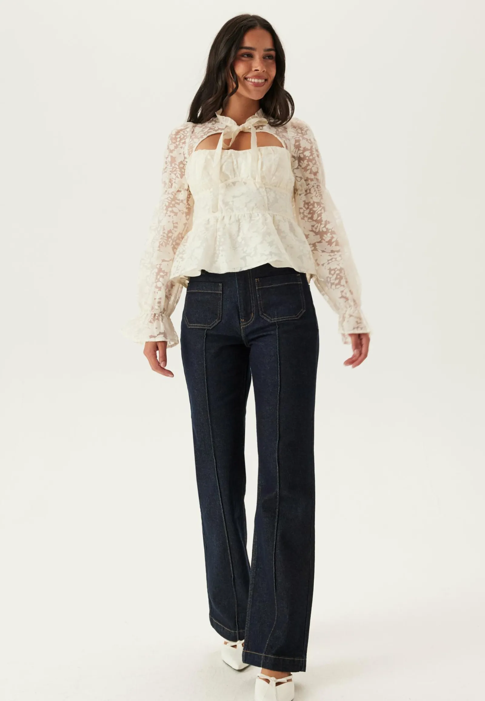 ONLY Farkut|Bootcut-Farkut*Onlemily Hw Flared Rinse Dnm