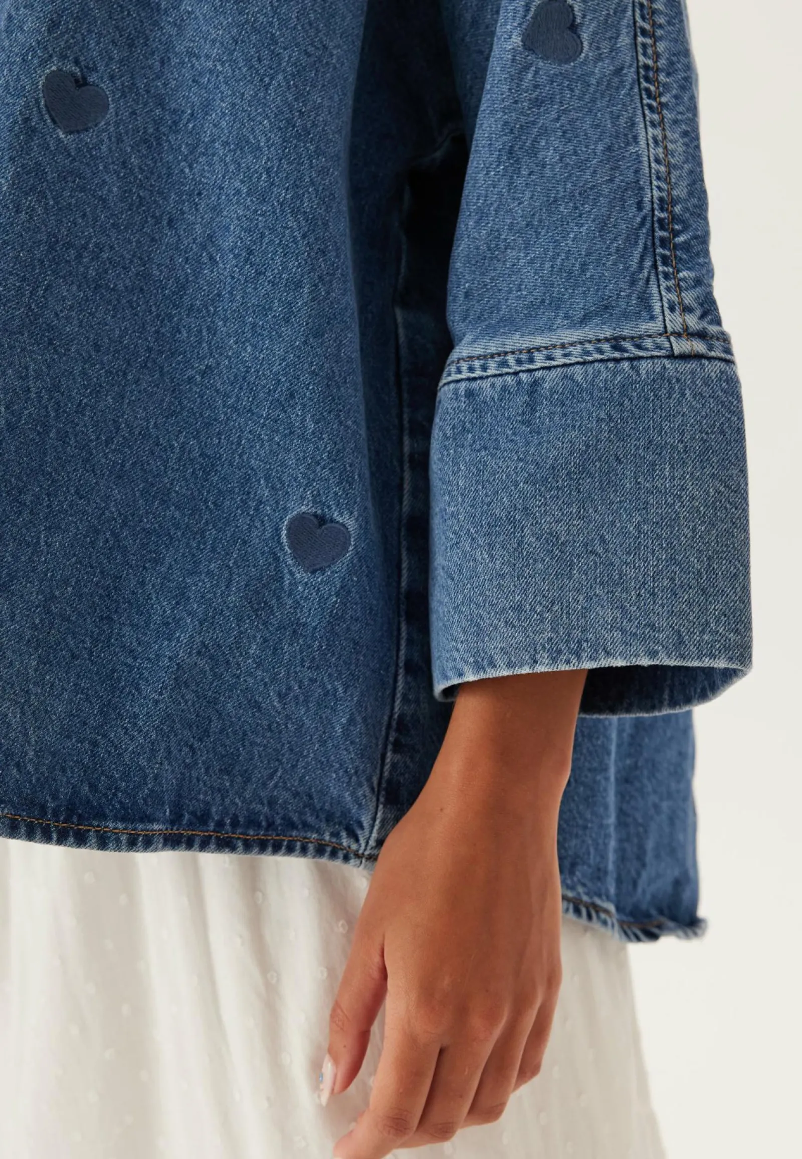 ONLY Farkkupaidat|Farkkupaita*Onlgrace 3/4 HEART EMB DNM SHI