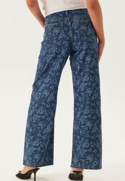 ONLY Farkut|Leveälahkeiset Farkut*Onlhope Ex Hw Wide Rose Aop Dn