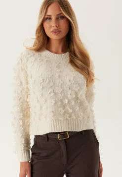 ONLY Neulepuserot|Neulotut Neulepuserot*Onlhua Life Ls Flower Detail O-neck Knit