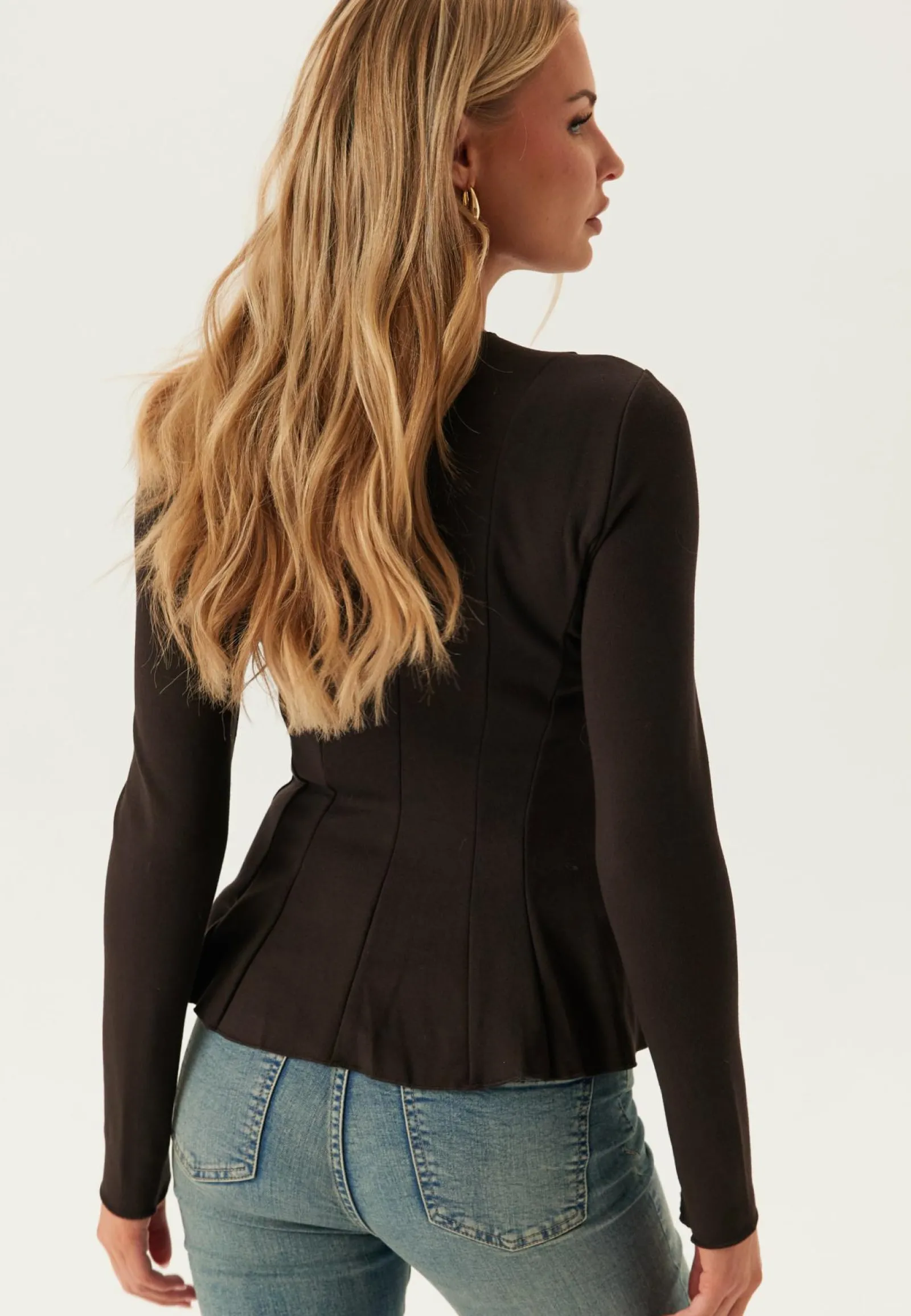 ONLY Pitkähihaiset Topit|Perustopit*Onlkenya L/S PEPLUM TOP JRS PE