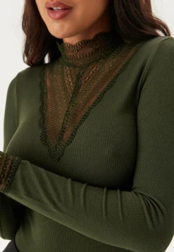 ONLY Pitkähihaiset Topit|Pitsitopit*Onltilde L/S High Neck Lace Top JRS