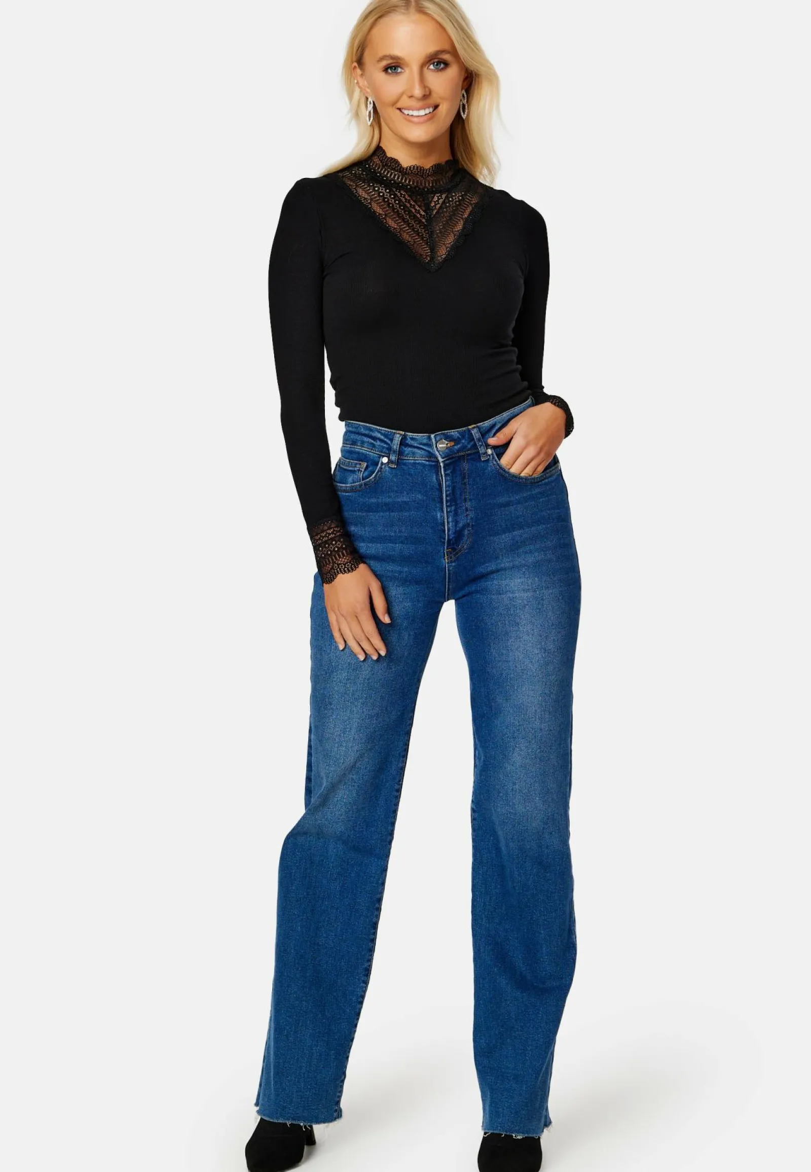 ONLY Pitkähihaiset Topit|Pitsitopit*Onltilde L/S High Neck Lace Top JRS