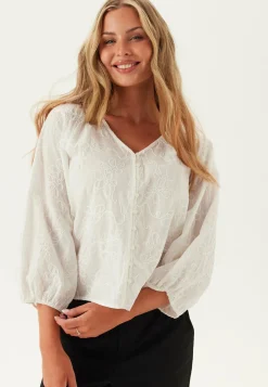 ONLY Yksiväriset Puserot Ja Paidat|Tunikat Ja Puserot*Onlzion 3/4 V-NECK EMB TOP WVN