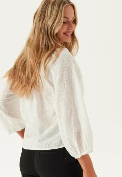 ONLY Yksiväriset Puserot Ja Paidat|Tunikat Ja Puserot*Onlzion 3/4 V-NECK EMB TOP WVN