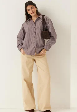 Pieces Ruutu- Ja Raidalliset Puserot Ja Paidat|Paidat*Pcemmy Ls Loose Shirt