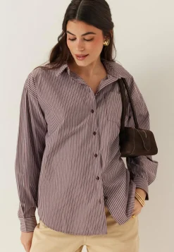 Pieces Ruutu- Ja Raidalliset Puserot Ja Paidat|Paidat*Pcemmy Ls Loose Shirt