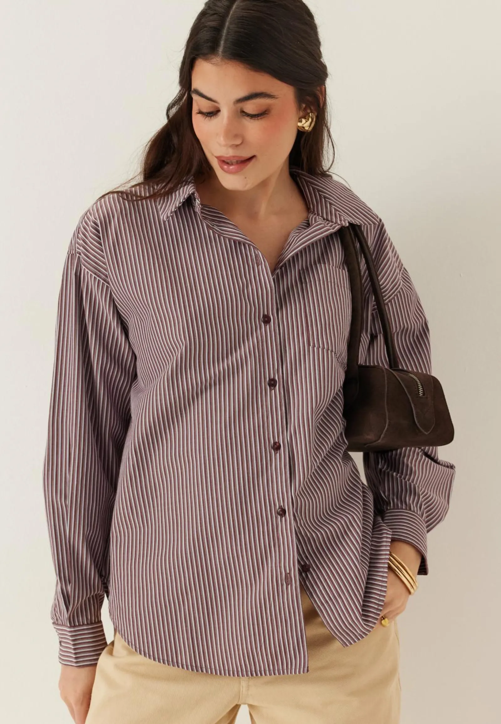 Pieces Ruutu- Ja Raidalliset Puserot Ja Paidat|Paidat*Pcemmy Ls Loose Shirt