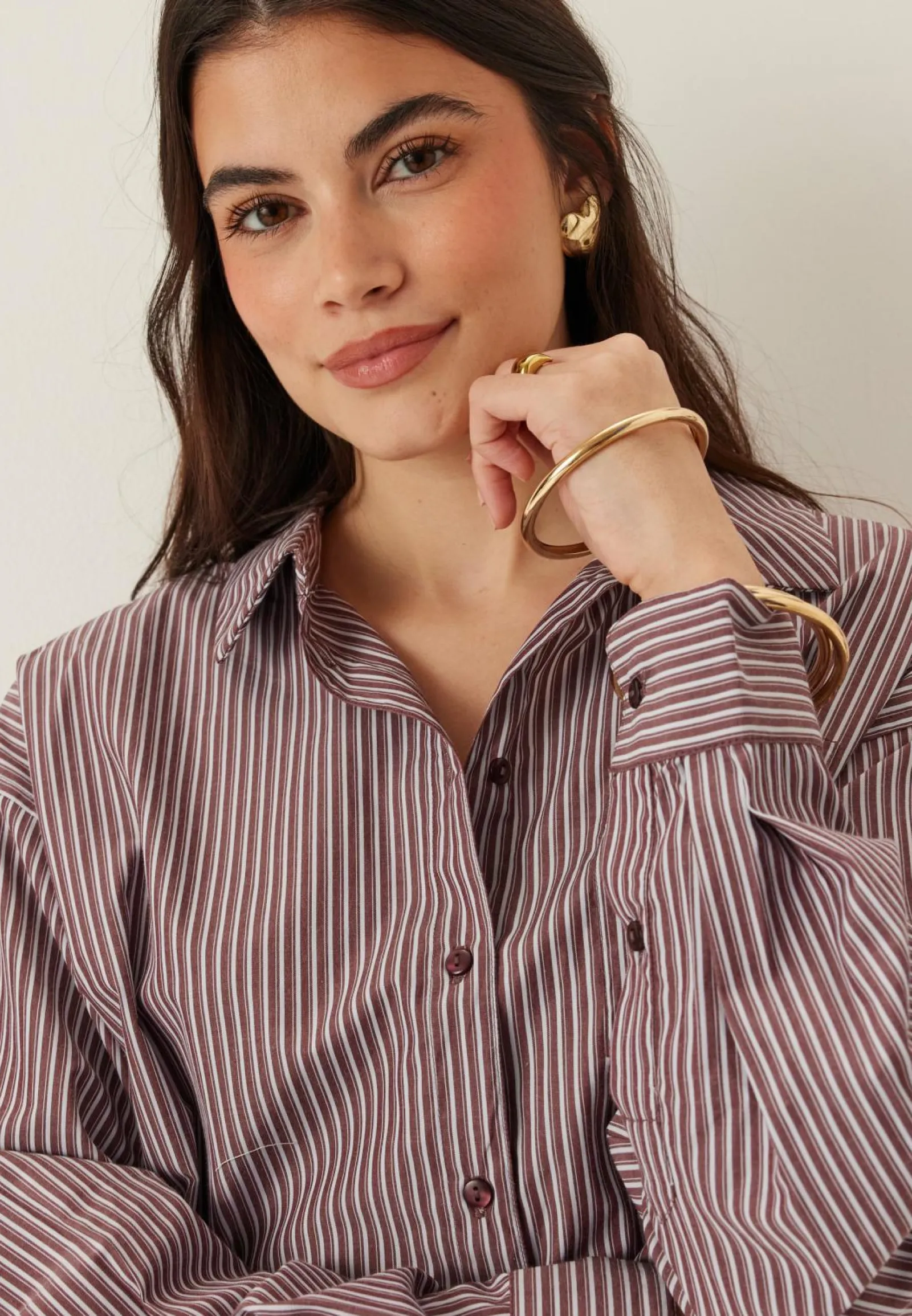 Pieces Ruutu- Ja Raidalliset Puserot Ja Paidat|Paidat*Pcemmy Ls Loose Shirt