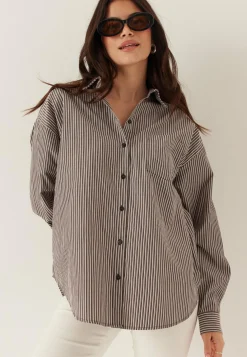 Pieces Ruutu- Ja Raidalliset Puserot Ja Paidat|Paidat*Pcemmy Ls Loose Shirt