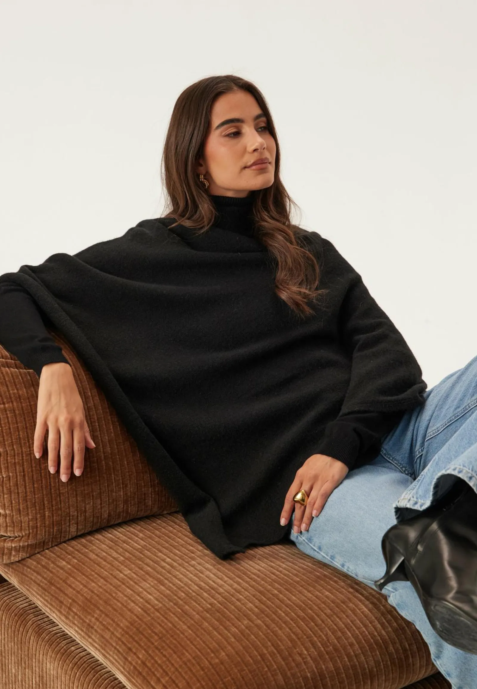 Pieces Ponchot*Pcfortuna High Neck Poncho