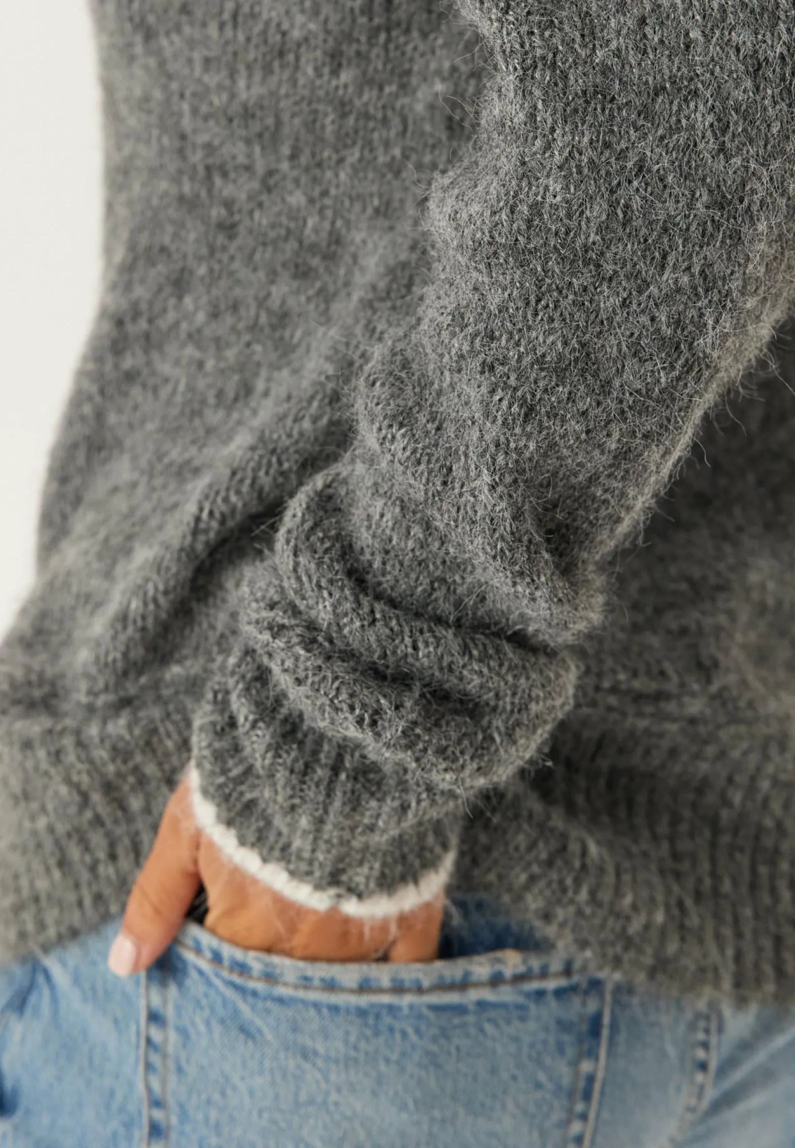 Pieces Neulepuserot|Neulotut Neulepuserot*Pcivy Ls O-neck Contrast Knit