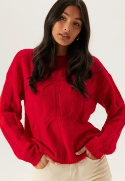 Pieces Neulepuserot|Neulotut Neulepuserot*Pcjenna Ls O-neck Cable Knit