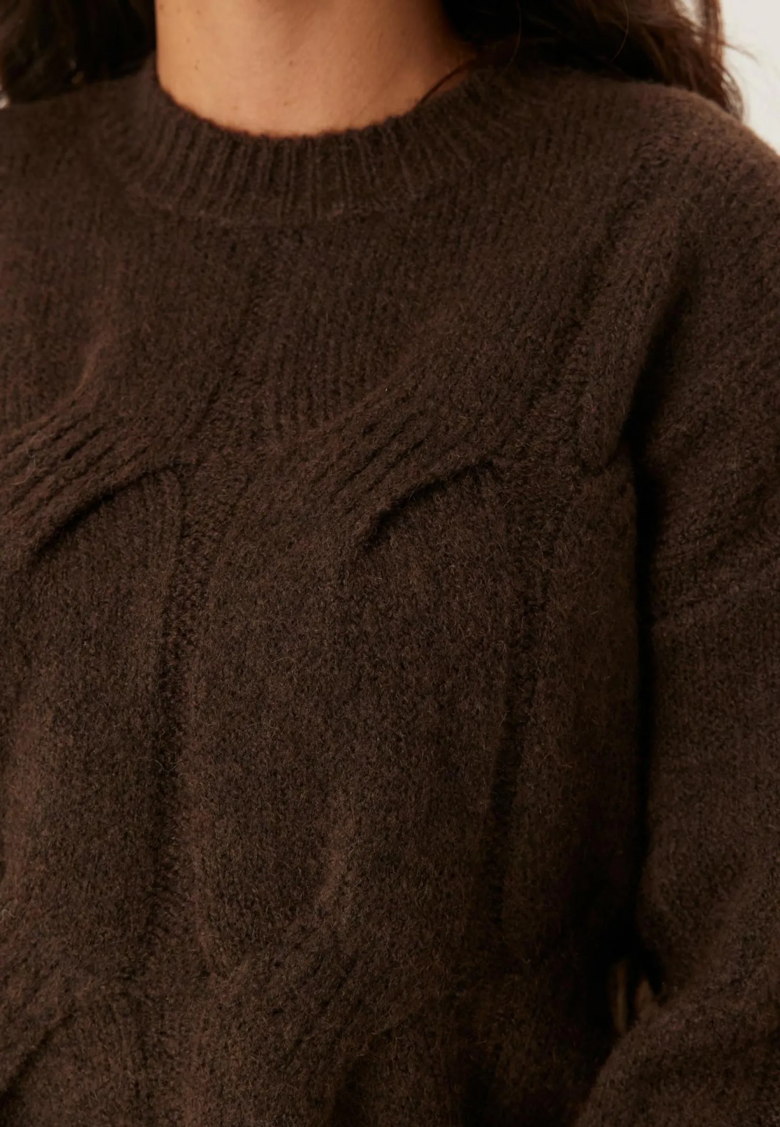 Pieces Neulepuserot|Neulotut Neulepuserot*Pcjenna Ls O-neck Cable Knit
