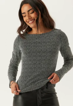 Pieces Glittertopit|Pitkähihaiset Topit*Pcjina Ls Boatneck Top Jrs